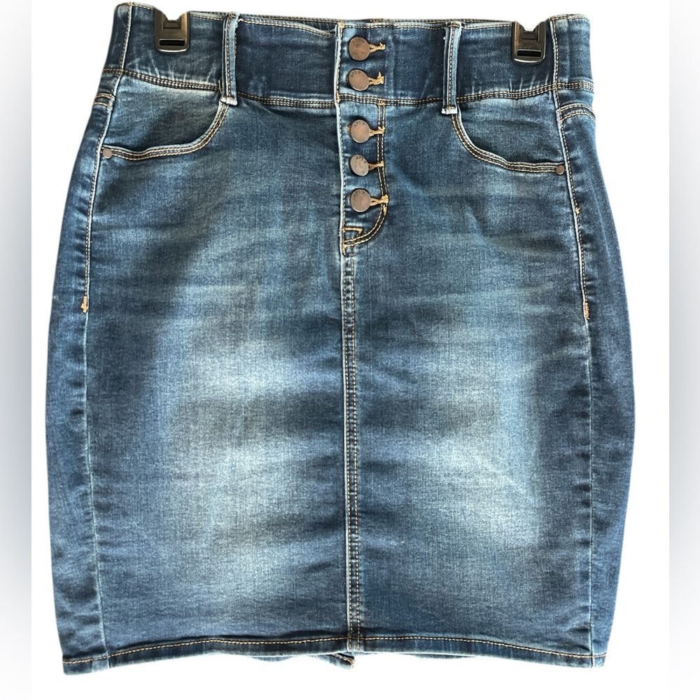 Apt. 9 Denim Jean skirt button fly stretch size 6